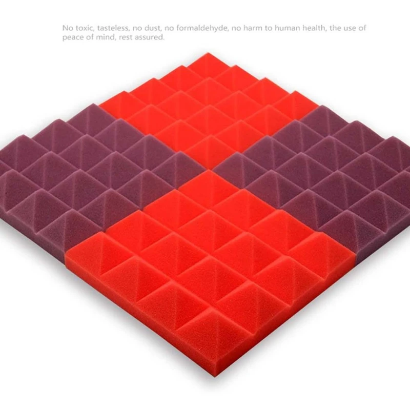 AAAE Top-25X25X5Cm Звукоизоляционная губка акустическая пенная панель Звукопоглощающая