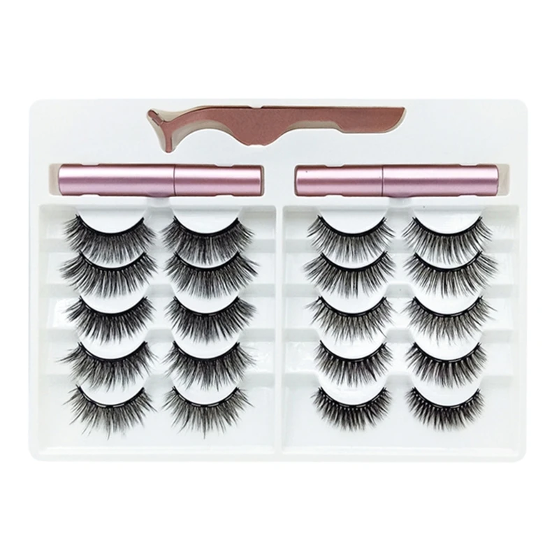 

Magnetic Eyelashes Eyeliner Liquid Tweezer Set Magnets False Lashes Eye Lashes Extension Reusable Natural Makeup Tool