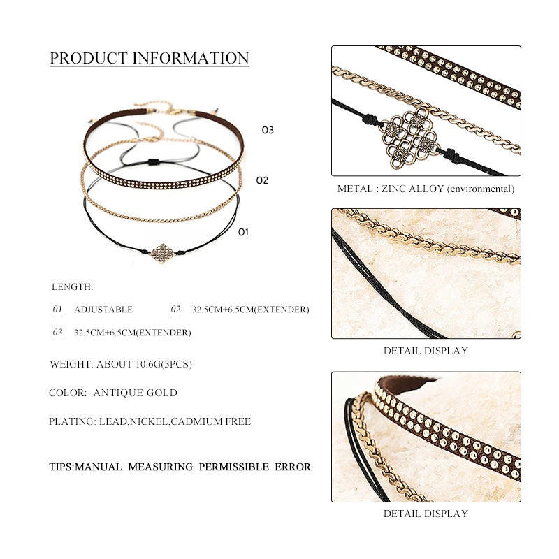 Fever & Free многослойное античное золотистое колье чокер для красивых женщин