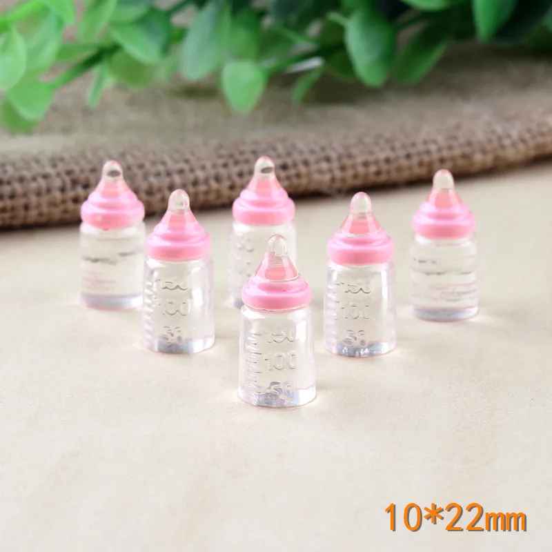 

10pcs 10*22mm Simulation Mini Miniature Milk Baby Bottle Feeding Bottles For DIY Keychain Pendant Dollhouse Accessories