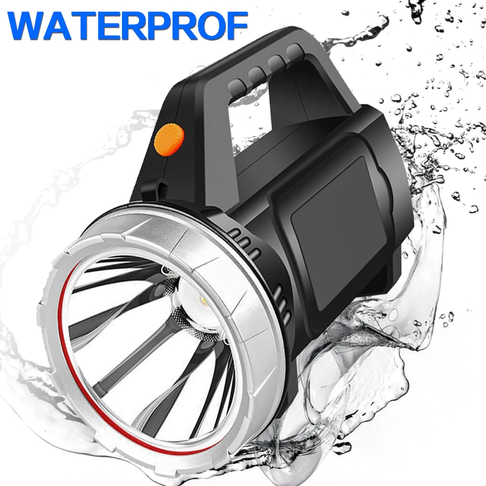 

300W Portable Searchlight Strong light Long-Range Spotlight Hand Light Camp Lantern With Built In Battery Outdoor Shoulder Strap