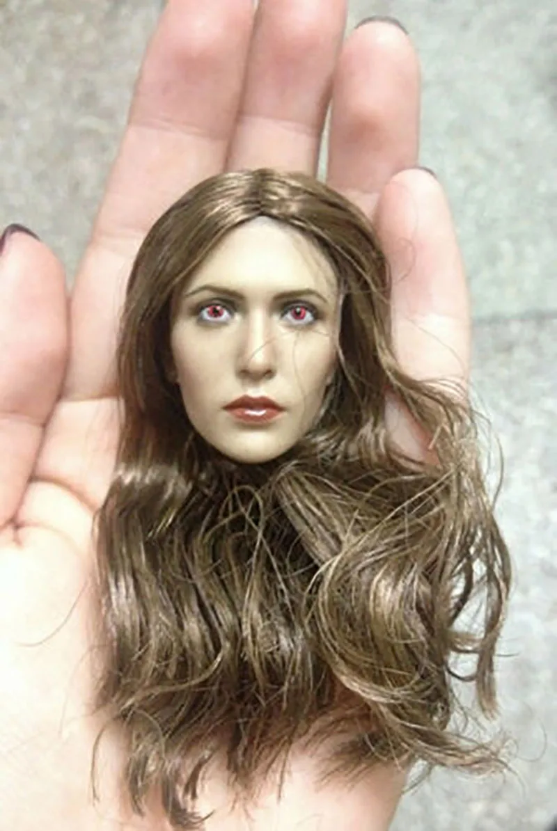 

1/6 год, Элизабет Олсен, Алая ведьма, голова, женские красные глаза, резьба по голове, подходит для 12 дюймов