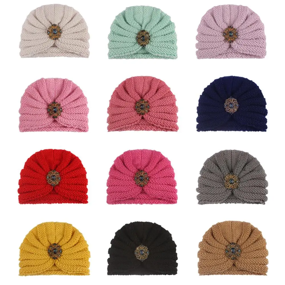 Детская Хлопковая Вязаная Шапка-бини в полоску | одежда и обувь