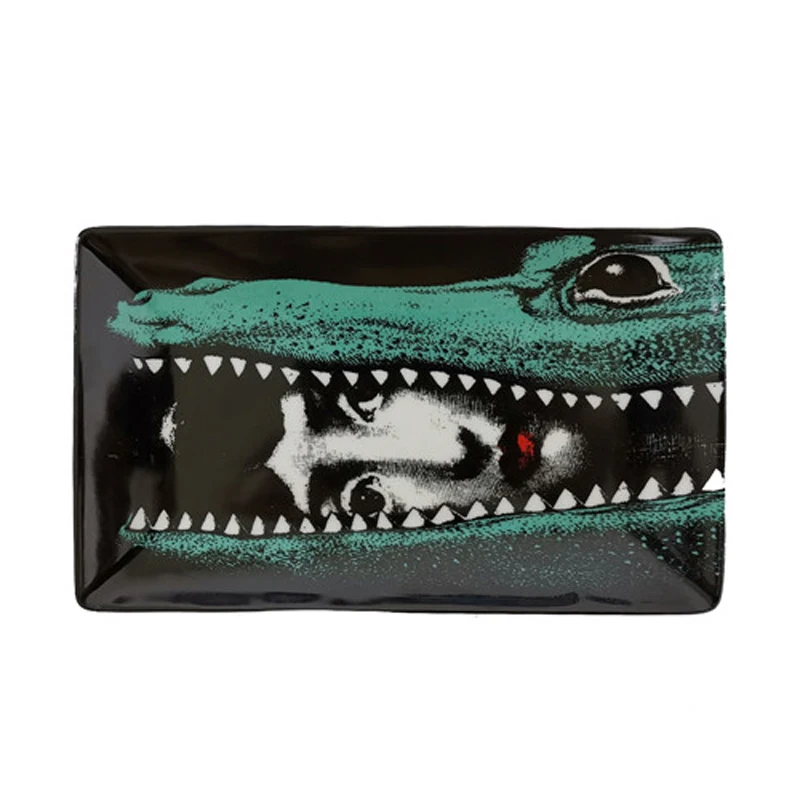 

Creative Human Face Plate Jewelry Storage Dish Ornaments Rectangular Tray Candle Holder Jar Candelabra Home Decoration