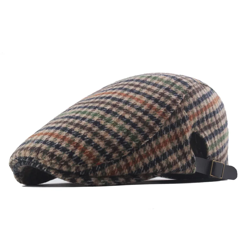 

Retro Plaid Beret Autumn and Winter Models British Style Literary Retro Forward Hat Woolen Caps Best-selling Caps Men's Hats