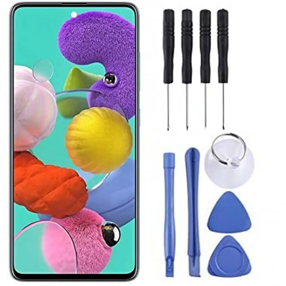 lcd display digitizer assembly parts replacement tool kit for samsung galaxy a51 touch screen phone repair tools free global shipping