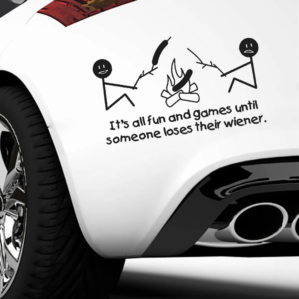 

1Pcs Camping Window Bumper Door Car Sticker Auto Truck Black PET Refrigerator Decal Sticker Decor 11.4cm x 14.1cm Universal