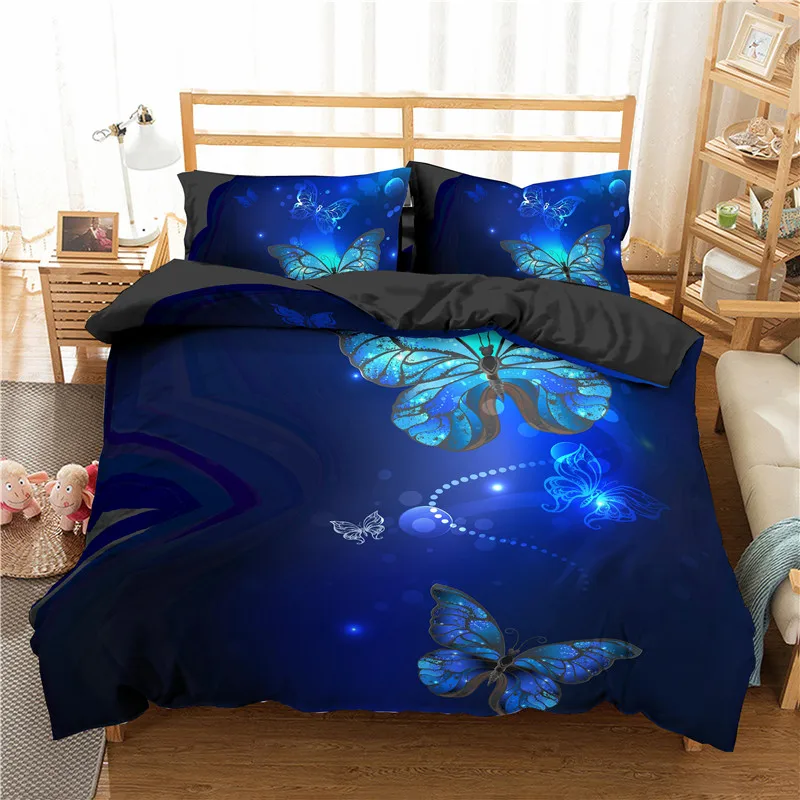 

Bedding Set 3d Butterfly Printed Home Textiles 2/3pc Bedroom Decor Adults/Kids Animal Duvet Cover With Pillowcase