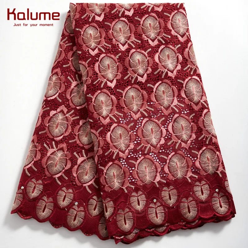 

Kalume African Lace Fabric Stones Swiss Voile In Switzerland High Quality Nigerian Lace Fabric For Party Lace Fabric H2360