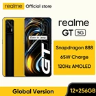 Смартфон realme GT 5G, глобальная версия дюйма, Snapdragon 888, 65 Вт, супер Дротика, 120 Гц, AMOLED дисплей 6,43 дюйма, 12 Гб, 256 ГБ, NFC, аккумулятор 4500 мА  ч