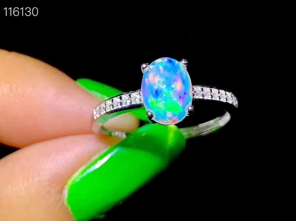 Новинка кольцо из натурального опала 925 Серебро Простой и прозрачный новый