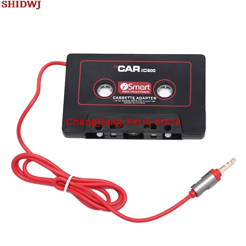 

Hot sale 110cm Universal Audio Tape Adapter 3.5mm Jack Plug Black Car Stereo Audio Cassette Adapter For Phone MP3 CD Player