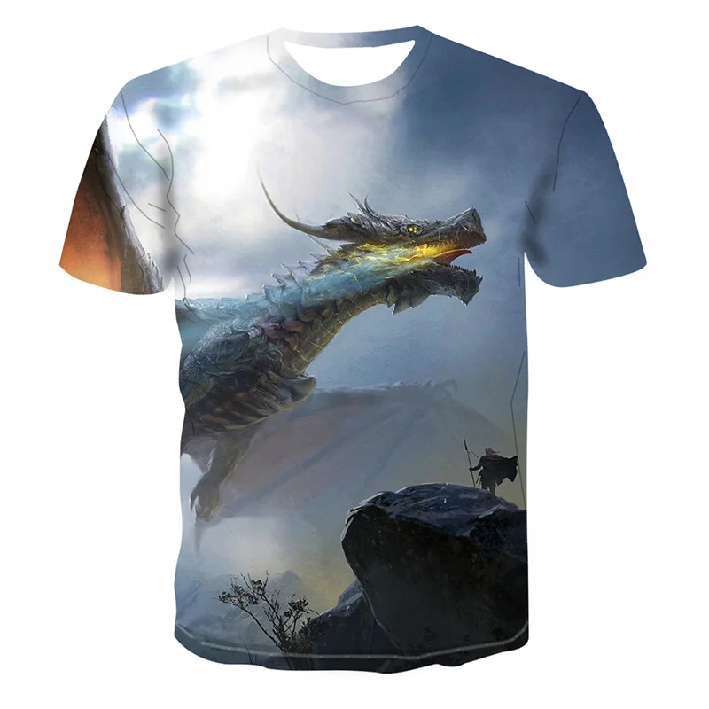 

2021 summer new popular men's T-shirt chameleon 3d animal print T-shirt youth fashion streetwear O-neck quick-drying short-sleev