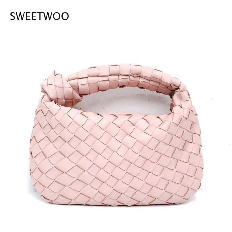 

2021 New Women's Hand-Woven Leather Handbags and Wallets Classic One-Shoulder Hobo Bag Soft Zipper Opening