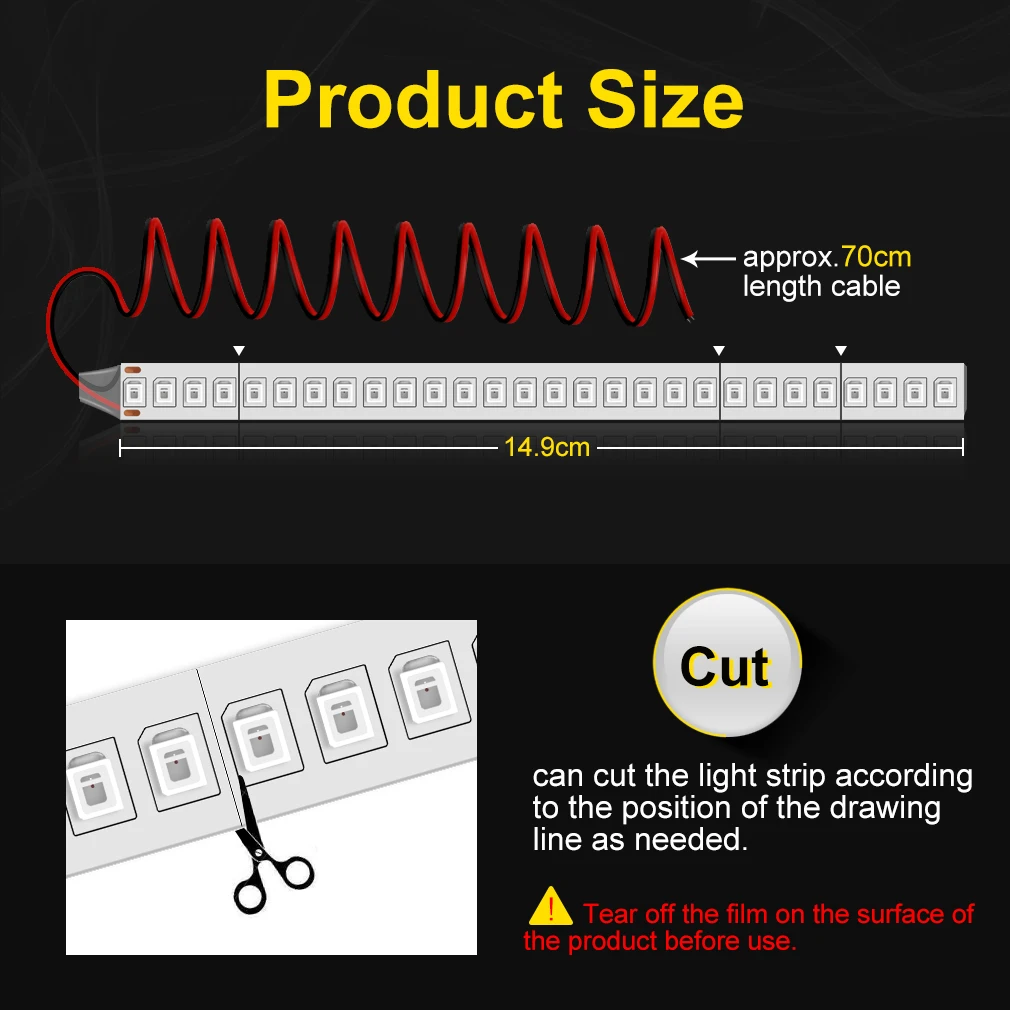 Лента указателя поворота для зеркала заднего вида автомобильная 2 шт. световой