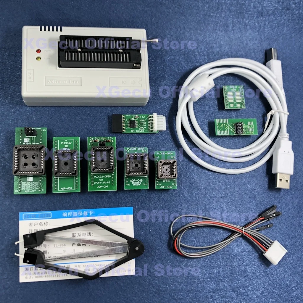 

Black ZIF socket V11.90 XGecu TL866II Plus USB Programmer 17276+IC SPI Flash NAND EEPROM MCU PIC AVR+8PCS ADAPTER+PLCC EXTRACTOR