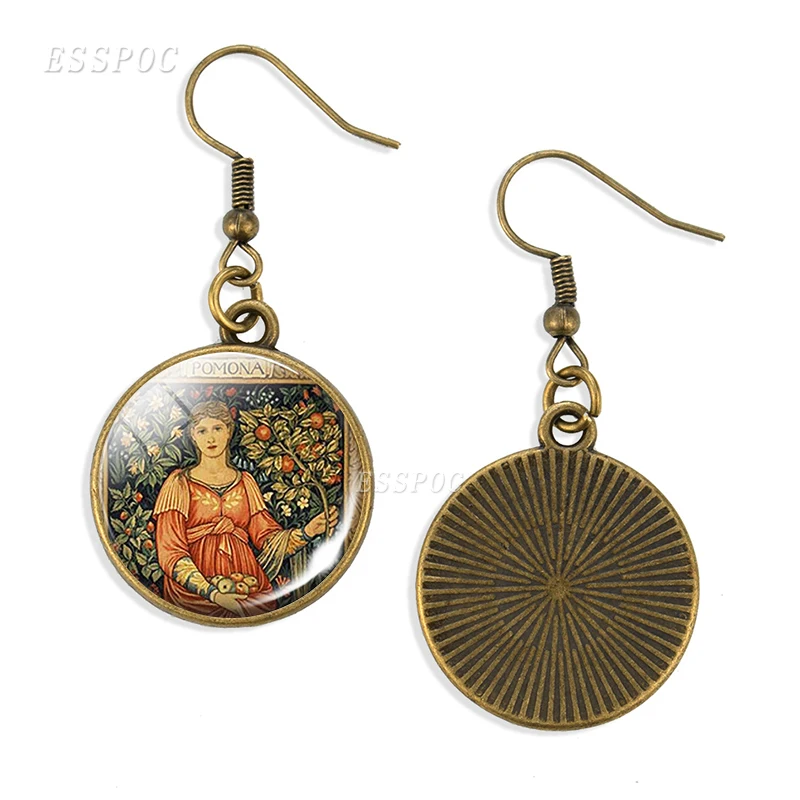 William Morris Pomona Drop Earrings Goddess For Women Silver Color Bronze Dangle | Украшения и аксессуары