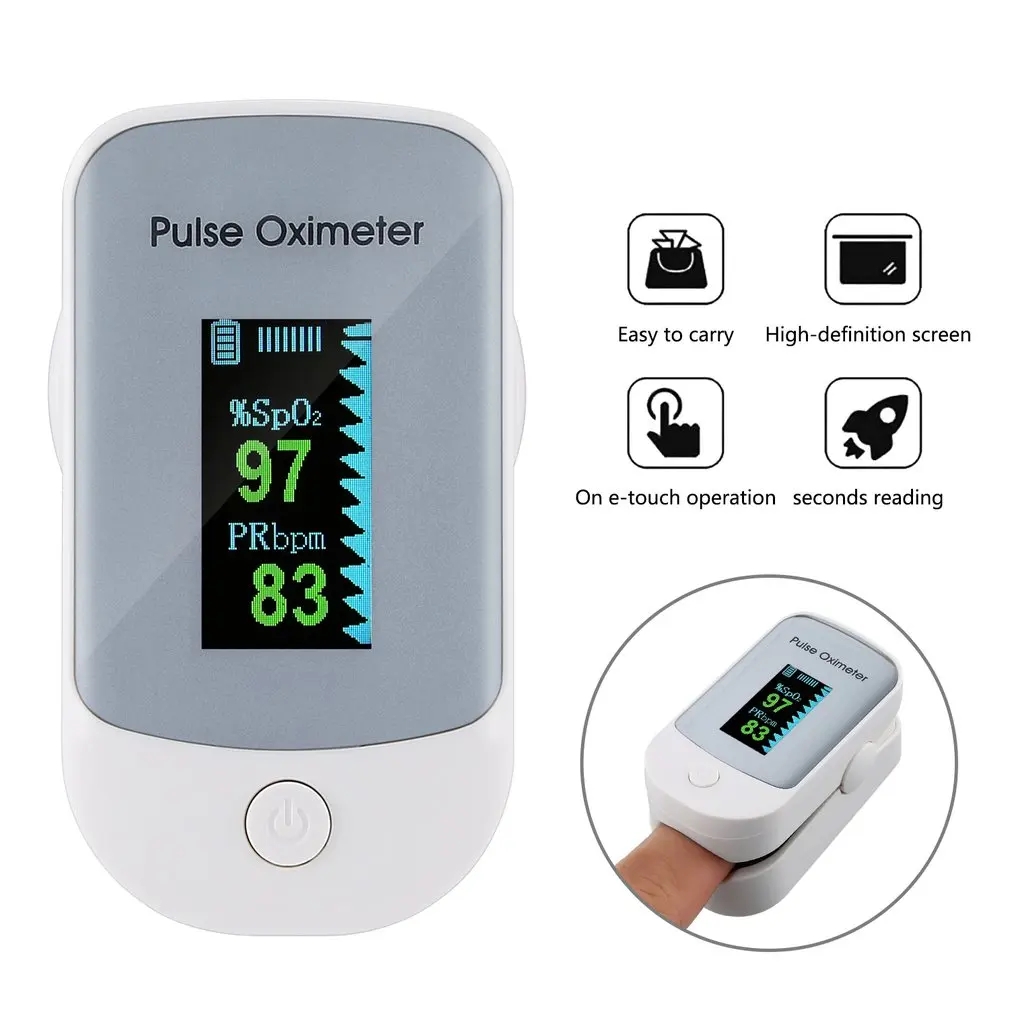 

Finger Tip Pulse Oximeter Meter Spo2 Heart Rate Monitor Blood Oxygen Saturation New Oled Oximeter for Household Use