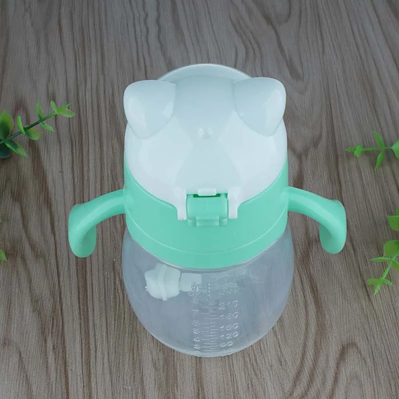 270 мл чашка младенца милые дети учатся питьевой воды соломы ручка бутылки