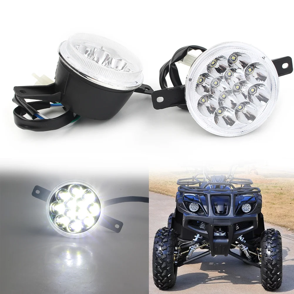 

1Pair LED HEADLIGHT 3 wire For ATV Quad GY6 150CC 250CC Taotao Coolster Peace Utility