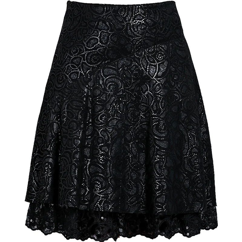 

Slim skirt autumn and winter new sheepskin flower color skirt umbrella skirt high waist Korean loose leather short skirt