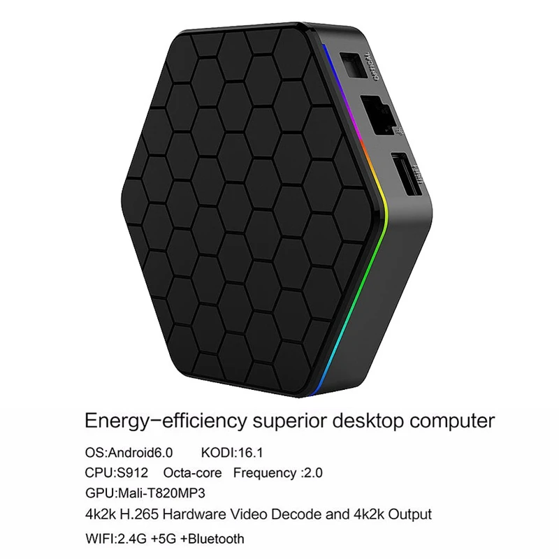T95Z плюс ТВ контейнер под элемент питания 2 ГБ + 16 Гб Amlogic S912 Octa Core Android 7 1 коробка 4 г/Wi