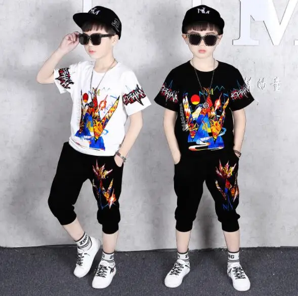 Children's Clothing Boy Summer Suit 2021 New Boys Sports Clothes Kids Short sleeves Casual Tracksuit 4 5 6 8 10 11 13 Years |