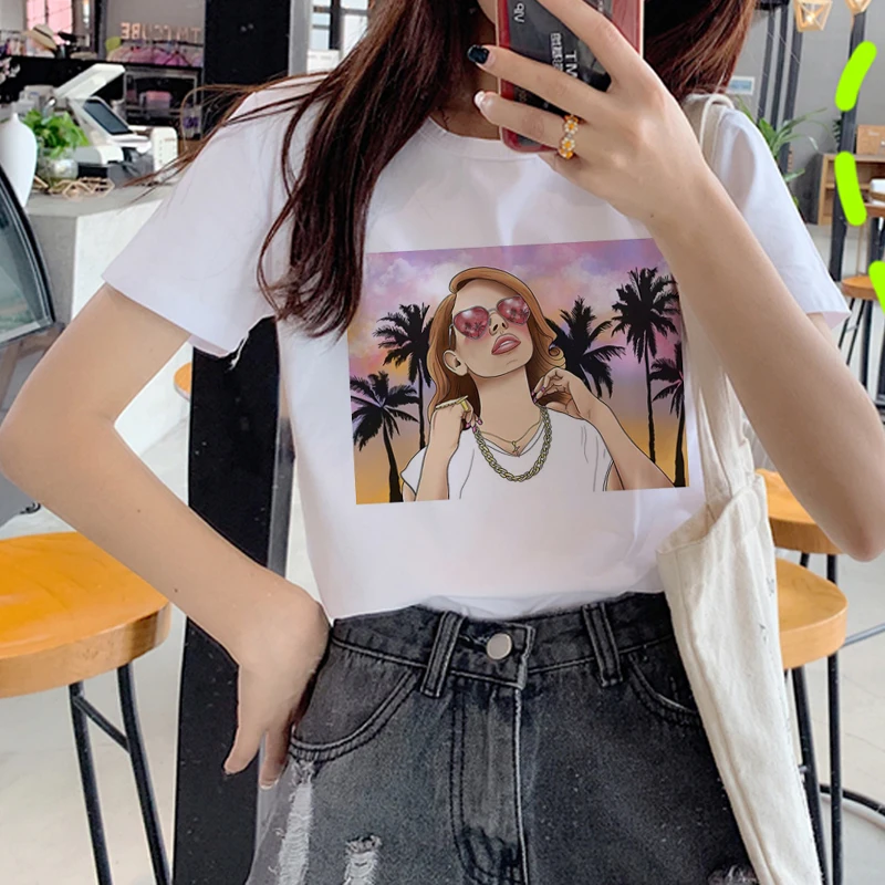 Женская футболка с забавным принтом Lana Del Rey Harajuku Ullzang для фанатов 90s графическим