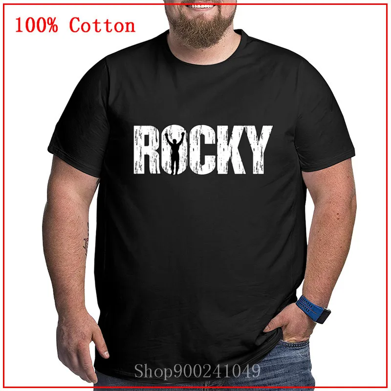 Белые футболки Rocky Balboa летняя одежда большого размера плюс 4XL 5XL 6XL удобная и