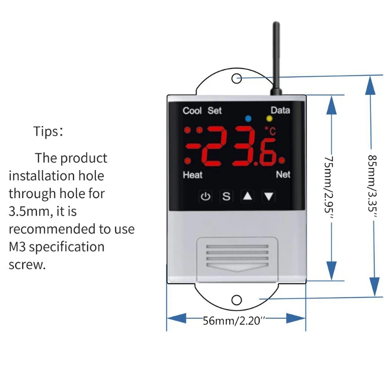 

Deek-Robot DTC-2201 110V-230VAC WIFI Temperature Controller Digital Thermostat Remote Control Waterproof for Aquarium Incubator