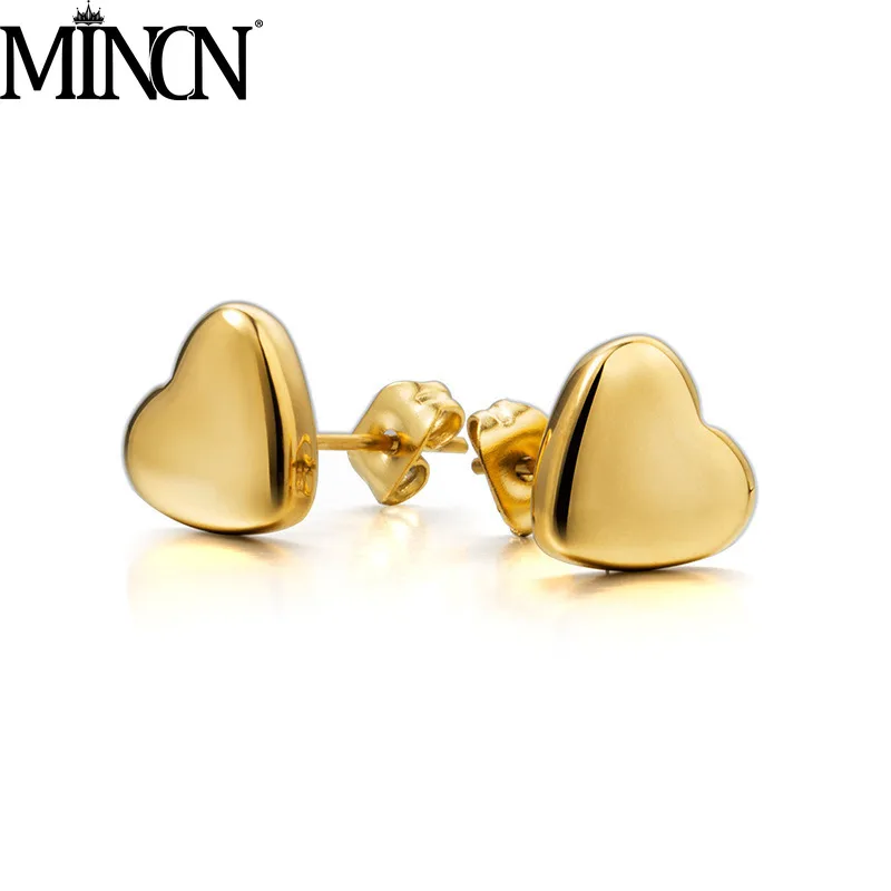 Серьги в форме сердца золотые серьги гвоздики для женщин модные темперамент