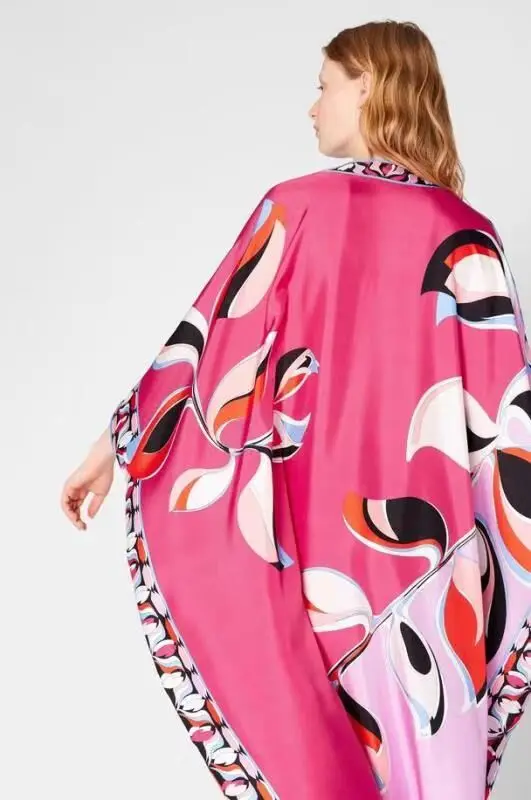 Новинка женский свободный кафтан большого размера эластичное вязаное длинное