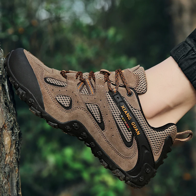 Online Sepatu Hiking Pria Sepatu Bot Berburu Pergelangan Kaki Sepatu Trekking Sejuk Antiselip Untuk Mendaki Gunung Sneakers Luar Ruangan Untuk Jalan Kaki Memancing