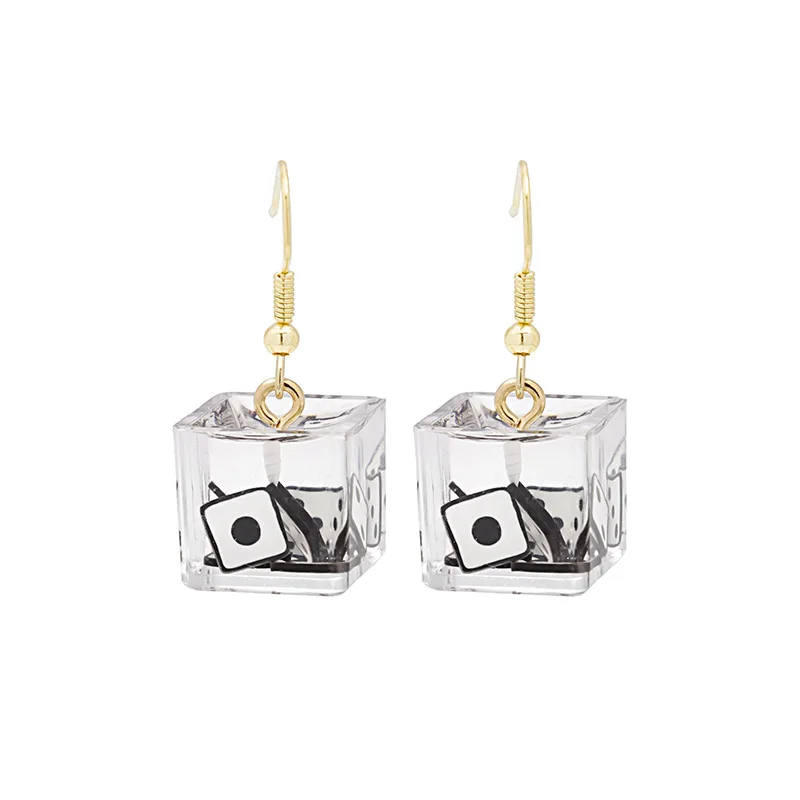 

Funny Resin 3D Square Earrings Dangle Cool Punk Drop Earring For Women Jewelry Personality Fun Earrings Statement Earrings