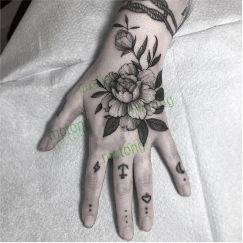 Новая татуировка роза цветок звезда луна рука чехол имитация Harajuku татуаж