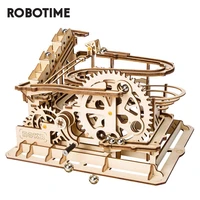 robotime rokr marble run blocks game 3d wooden puzzle model building kit toys for children