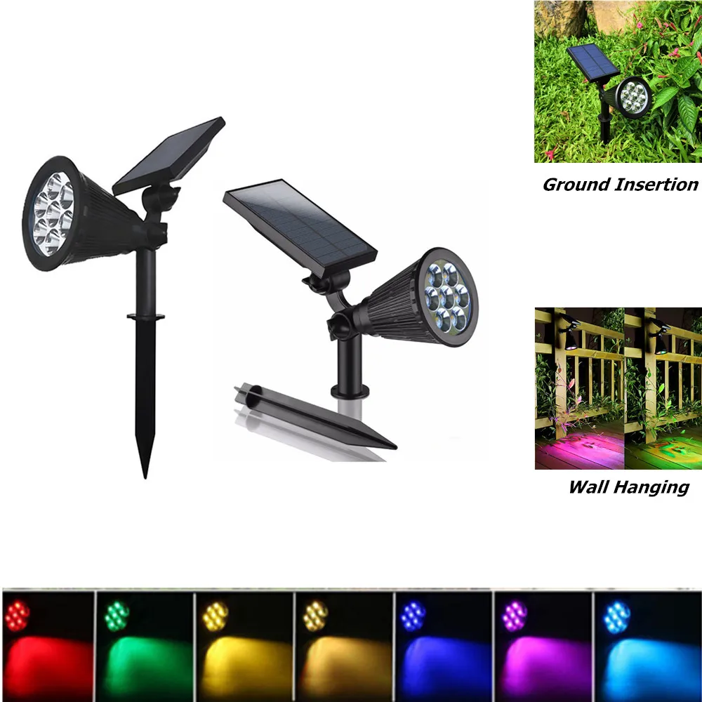 Лидер продаж фонарь с солнечной батареей 7 светодиодов внешний и настенный