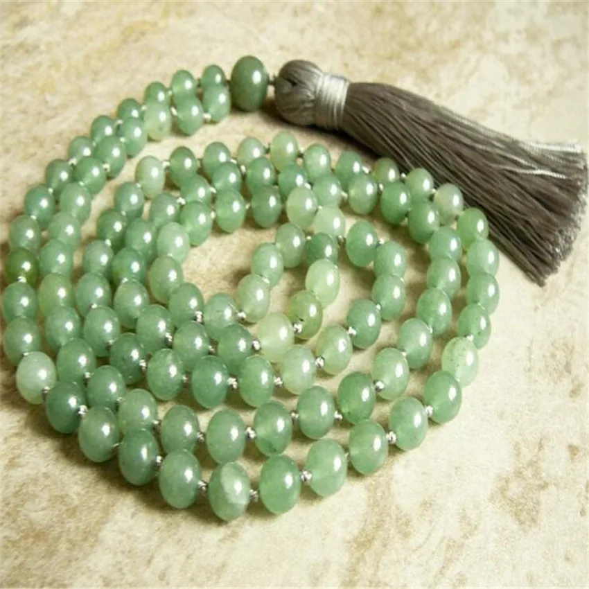 

Natural Green jade Necklace 108 Buddha Beads Bracelet Chakra Lucky Restore Buddhism Diy Pray Bless Calming Gift Wristband Beaded