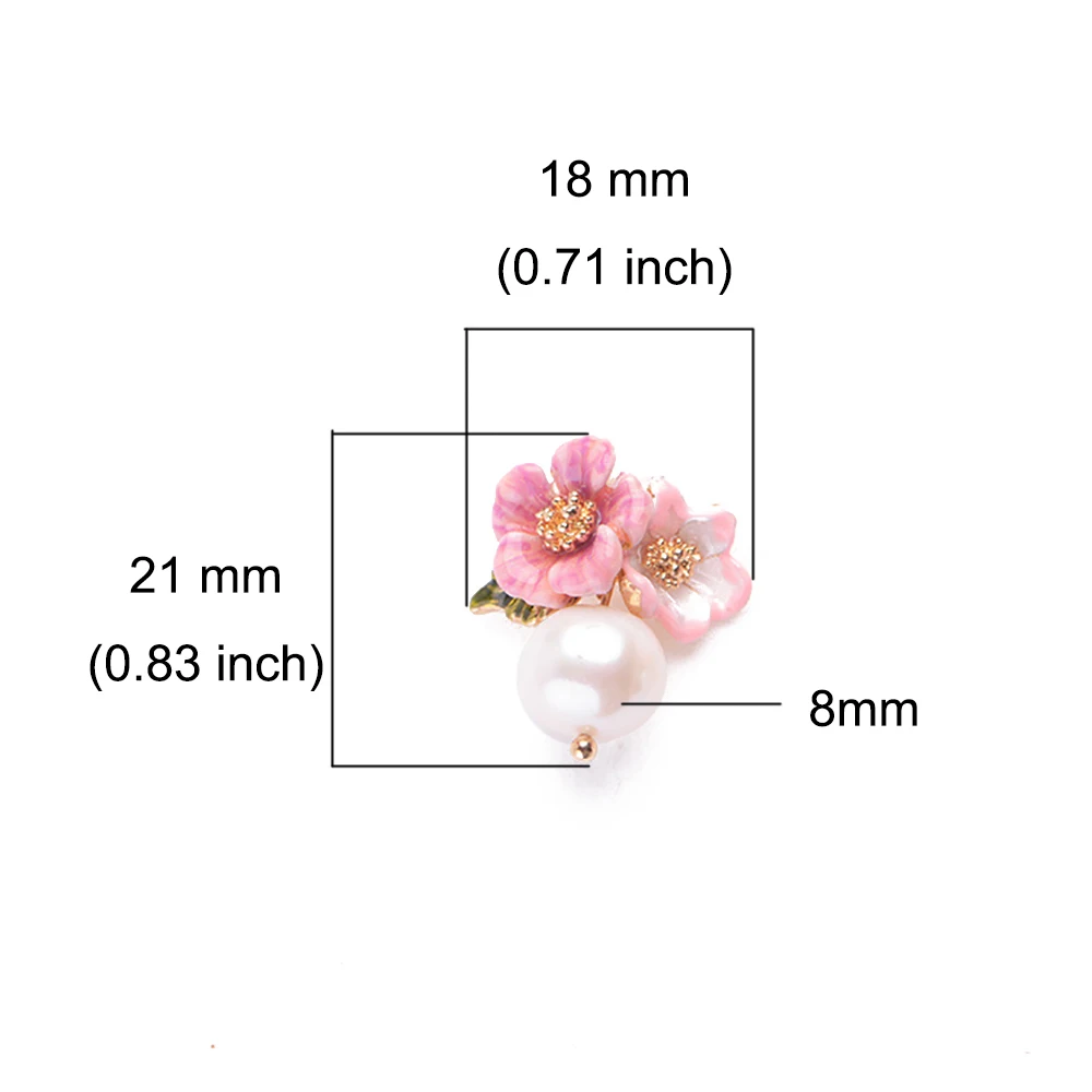 Женские серьги гвоздики с эмалью BOEYCJR винтажные ручной работы цветком и