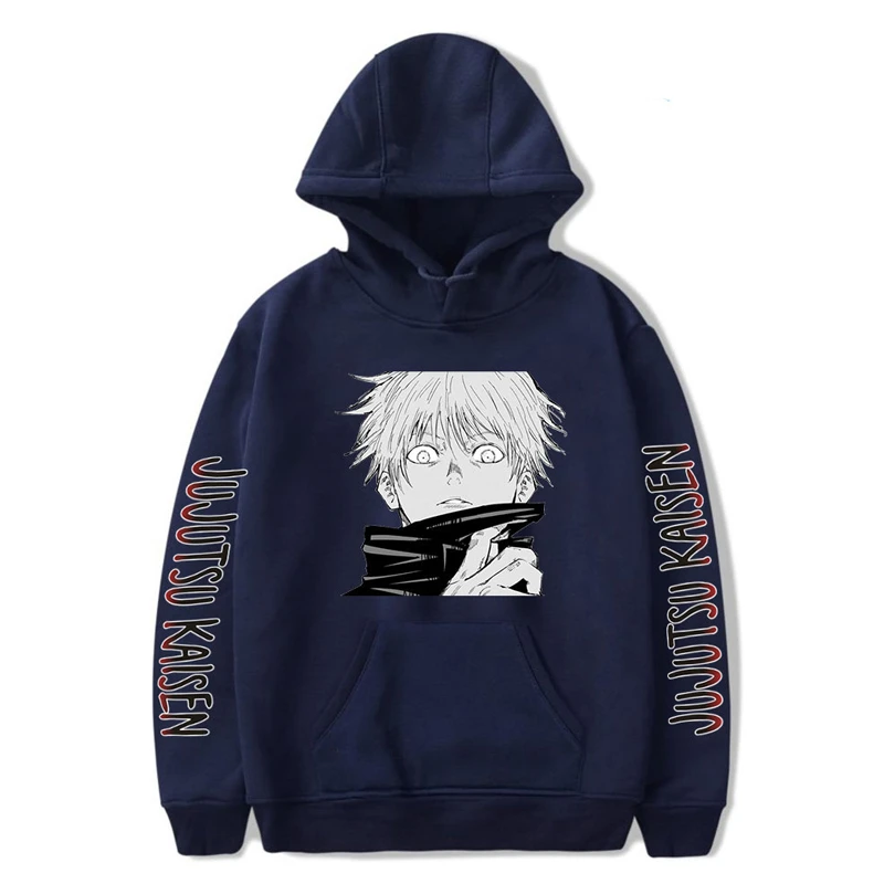 

Anime Jujutsu Kaisen Hoodies Sweatshirts Black White Hoodies Print Casual Unisex Harajuku Streetwear 4XL Hooded For Men CS515