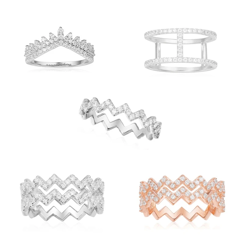 

LIDU High Quality 925 Wave Ring Multi-color Temperament Versatile Elegant Monaco Jewelry Gifts For Friends