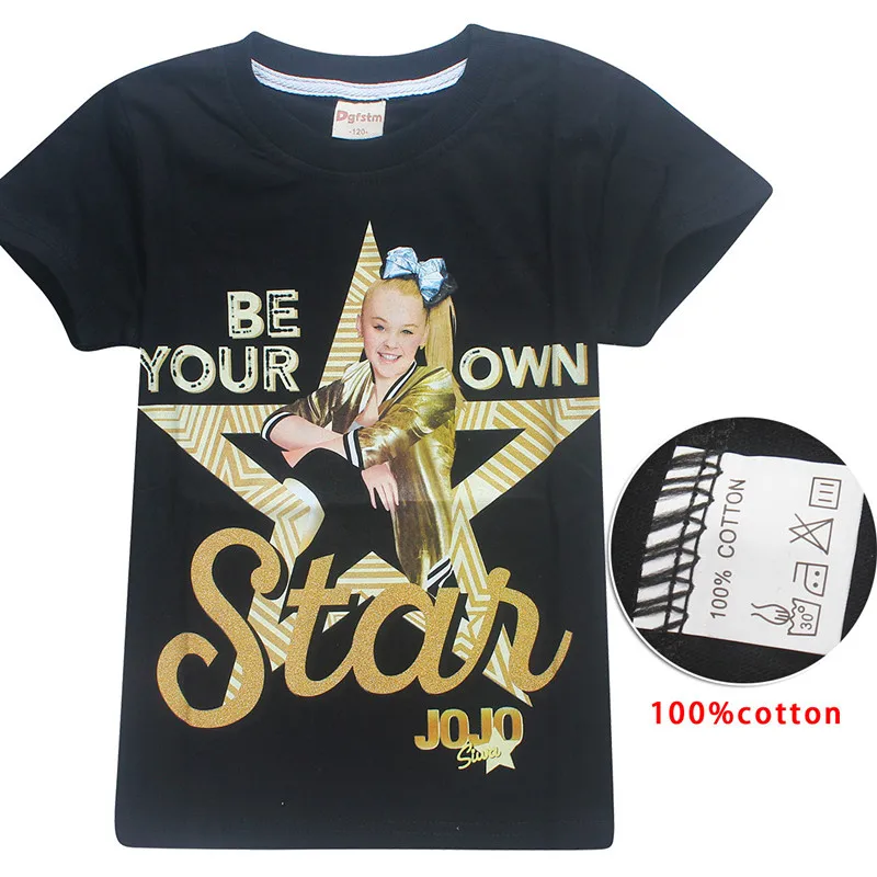 8361 black От 5 до 12 лет JOJO Siwa/детская футболка для девочек футболка с короткими рукавами мягкая хлопковая одежда для подростков Детские футболки, одежда для девочек - Цвет: 8361 black