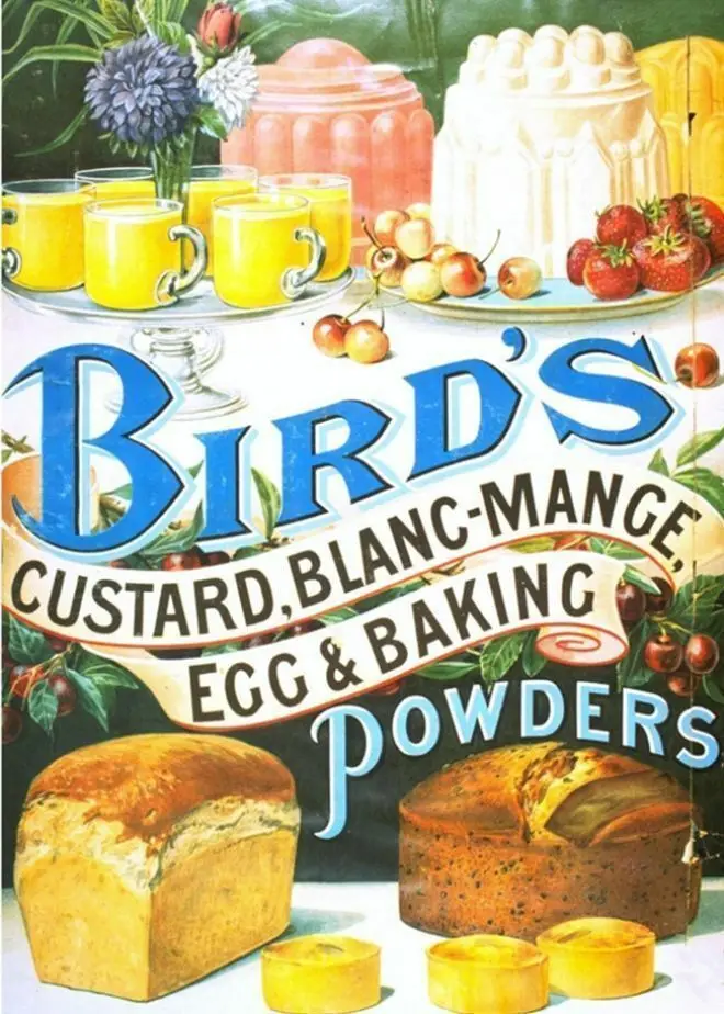 

BIRD`S POWDERS LARGE VINTAGE METAL TIN SIGN KITCHEN CAFE WALL ART PLAQUE