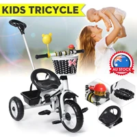 baby stroller 3 wheel pedal tricycle childrens bicycle parasol bike ride toys for boys girls toddler kids gifts black blue pink