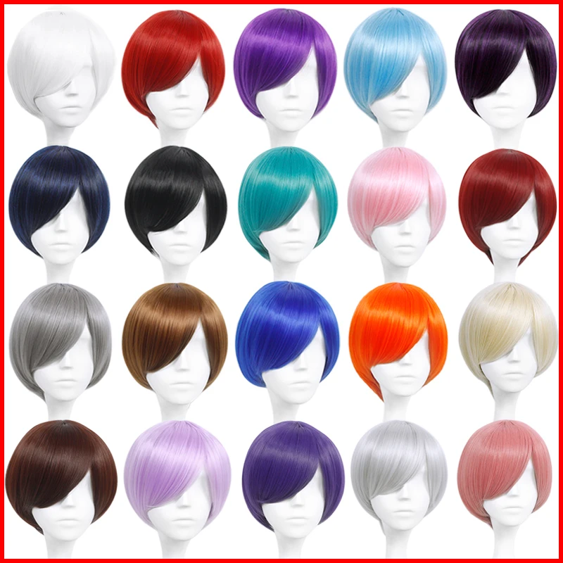 MUMUPI универсальный короткий прямой парик розовый серый зеленый синий