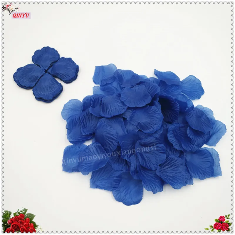 dark blue 1000 шт., свадебные лепестки, искусственные шелковые лепестки роз, цветы, свадебные, для душа, Petalas, прохода, Декор, конфетти Petalos 7Z - Цвет: dark blue