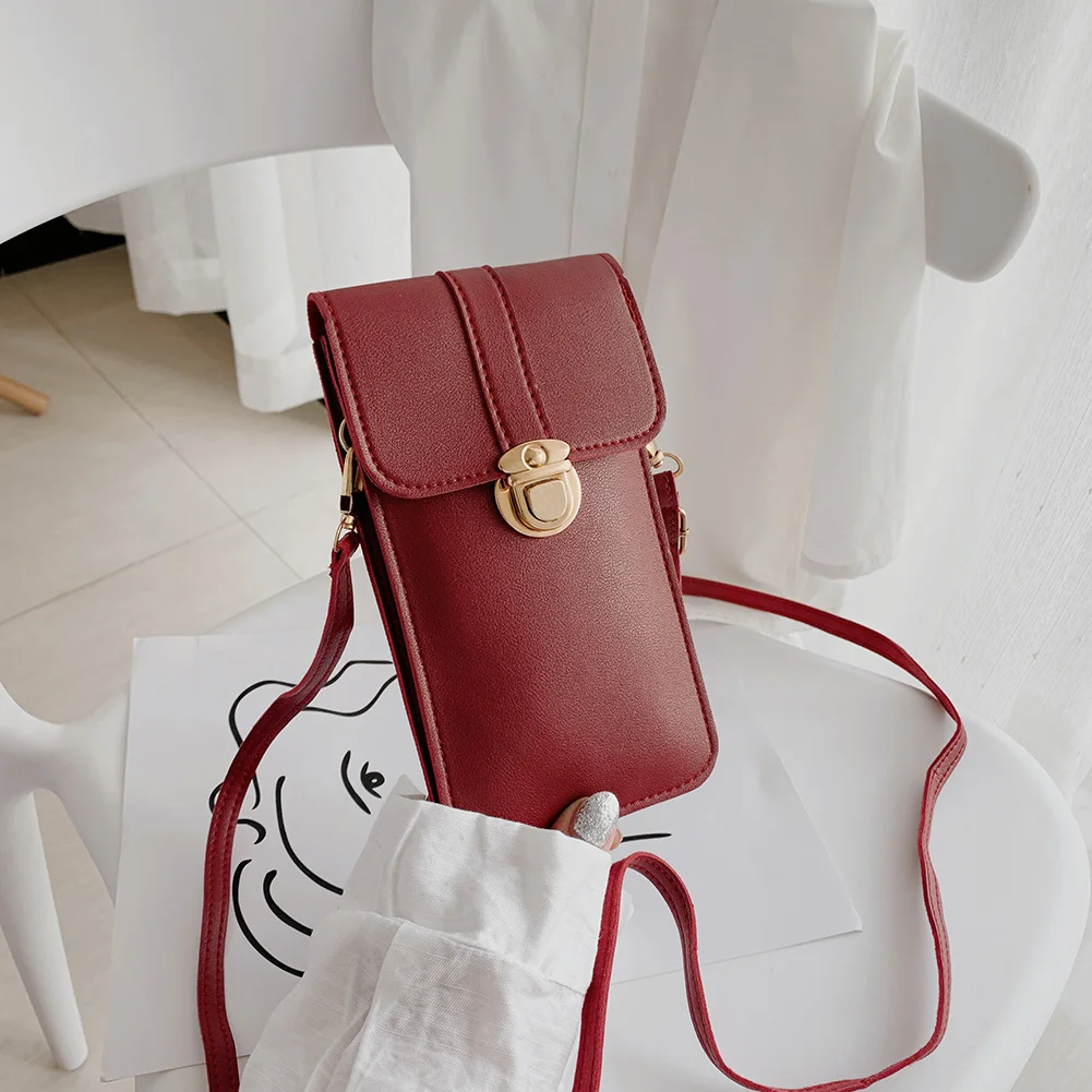 

Youth Ladies Simple Versatile Bag Simple Shoulder Bag Women Small Handbags PU Splicing PVC Phone Messenger Pouch