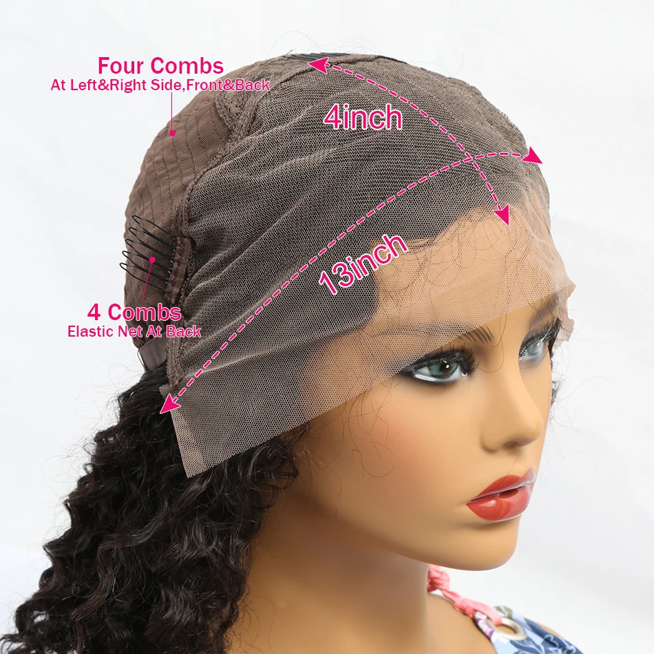 Парик из волнистых волос Huamn предварительно выщипанные HD влажные и вьющиеся