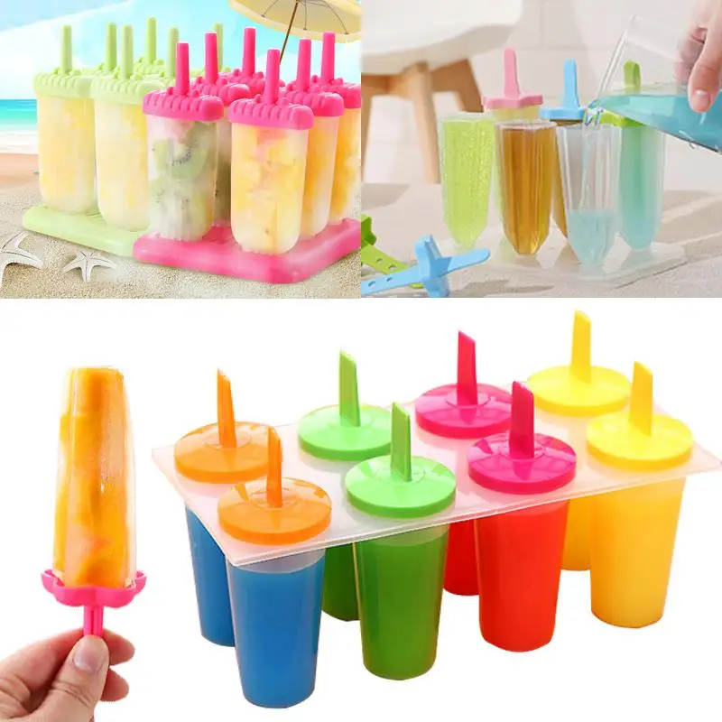 

Pop Molds Tray Ice Cream Mold Reusable Popsicle Molds Maker Ice Mould Durable Kitchen Accessories Icecream Mould 8 Cell