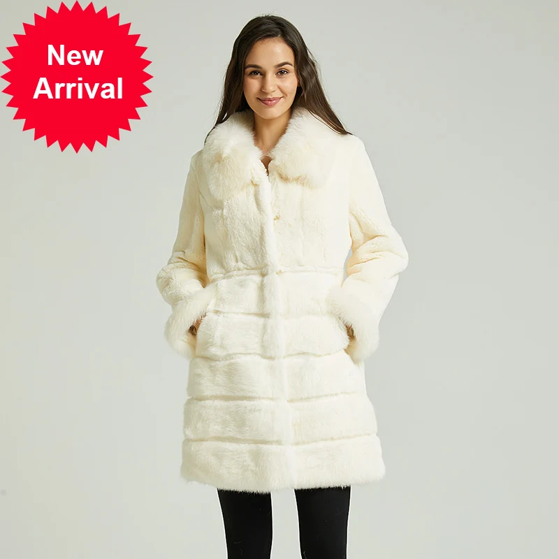 

Женское меховое пальто с воротником из лисьего меха, теплая куртка с воротником из лисьего меха, новинка зимнего сезона 2020